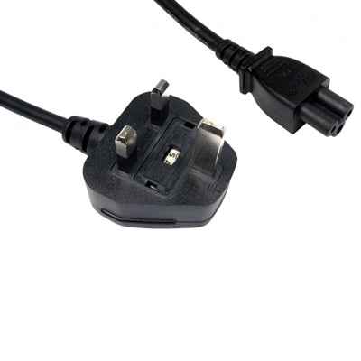 1.8m UK 3 Pin Plug To IEC C5 (Clover) 5 Amp Cable - Black
